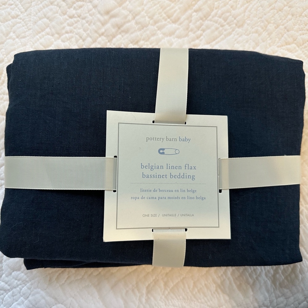 Pottery Barn Baby Belgian Linen Bassinet Skirt - skirt only